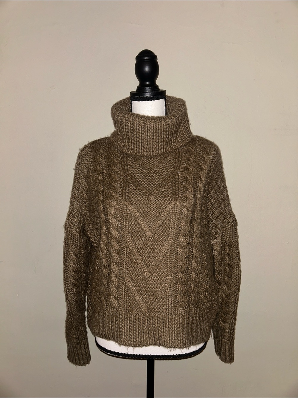 Charlotte Russe Cable Knit Turtleneck Sweater - Brown